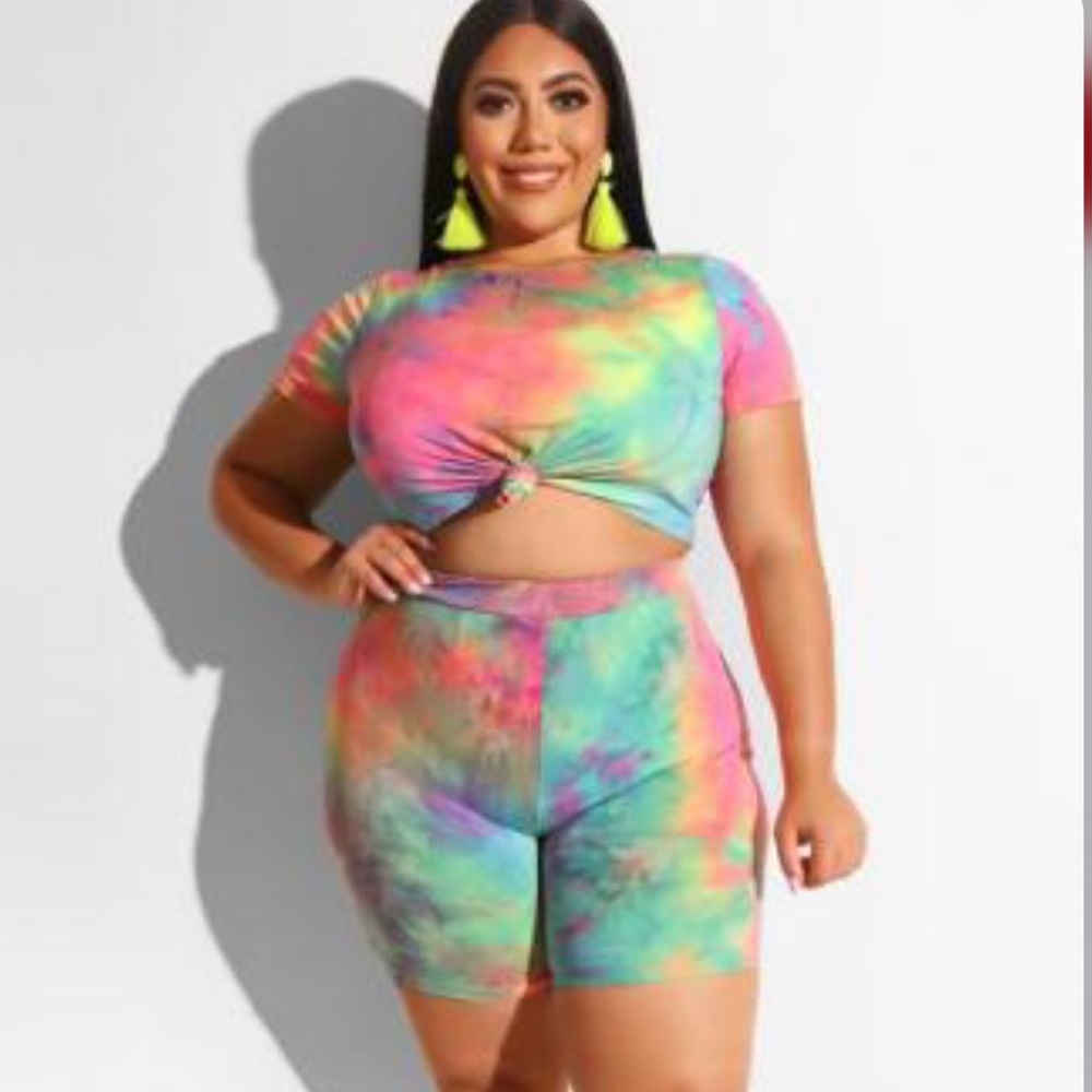 Tye Dye 2pc Biker Shorts Set